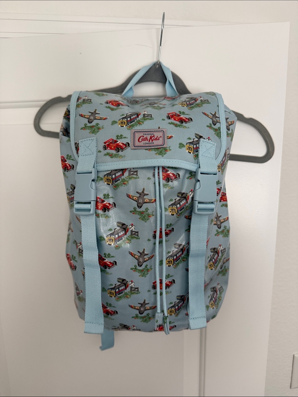 Cath Kidston Light Blue Kids Backpack with Transport Pattern